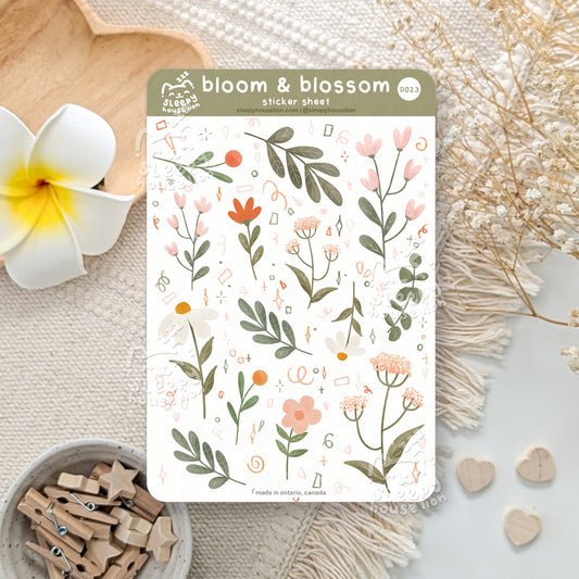 Bloom & Blossom Sticker Sheet - Sleepy House Lion