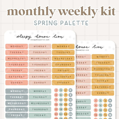 SPRING PALETTE MONTHLY WEEKLY STICKER SHEET