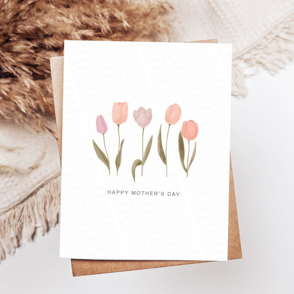 MINIMAL MOTHER'S DAY TULIPS GREETING CARD