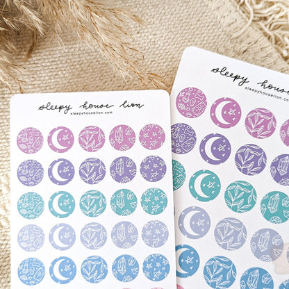 PASTEL WITCHY DOTS STICKER SHEET