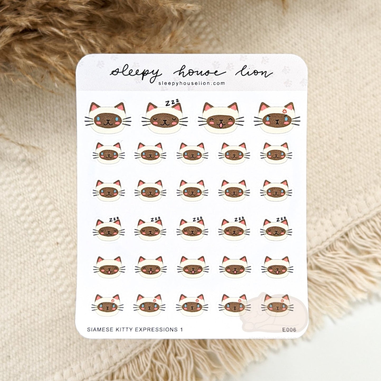 SIAMESE CHOCOLATE POINT KITTY EXPRESSIONS STICKER SHEET