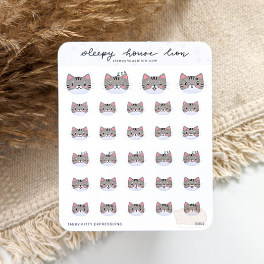 TABBY KITTY EXPRESSIONS STICKER SHEET