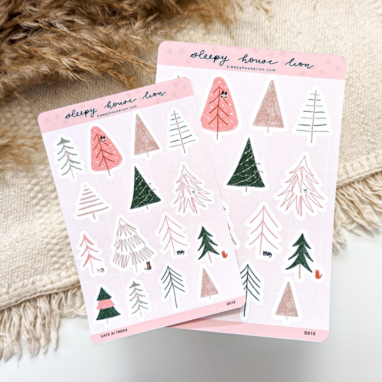 CATS IN CHRISTMAS TREES STICKER SHEET